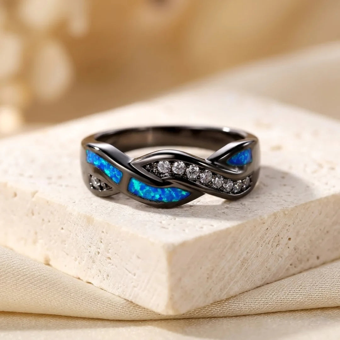 Silver Twisted Inlay Ring – Harrison & james