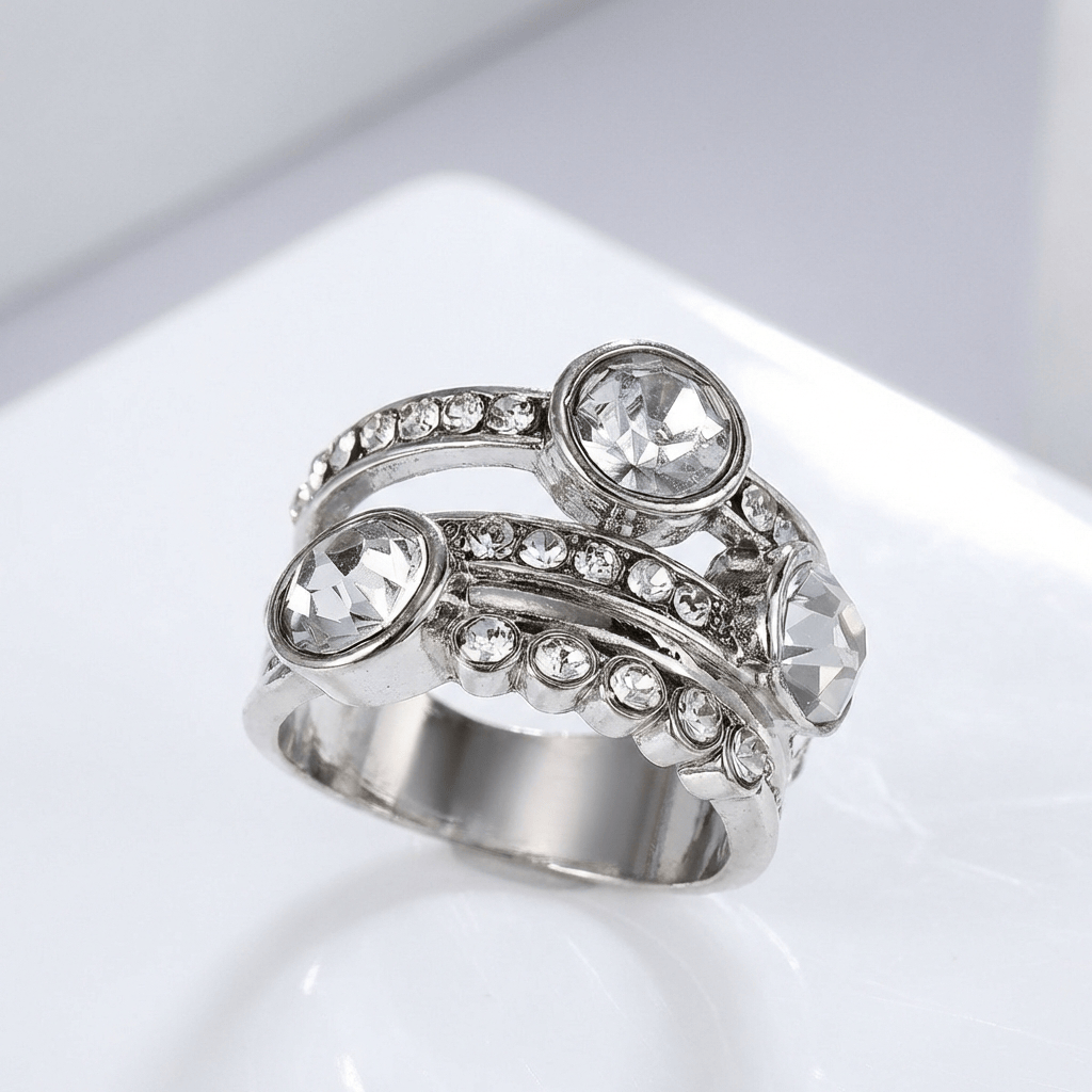 SILVER TWIN SPARKLE RING – Harrison & james